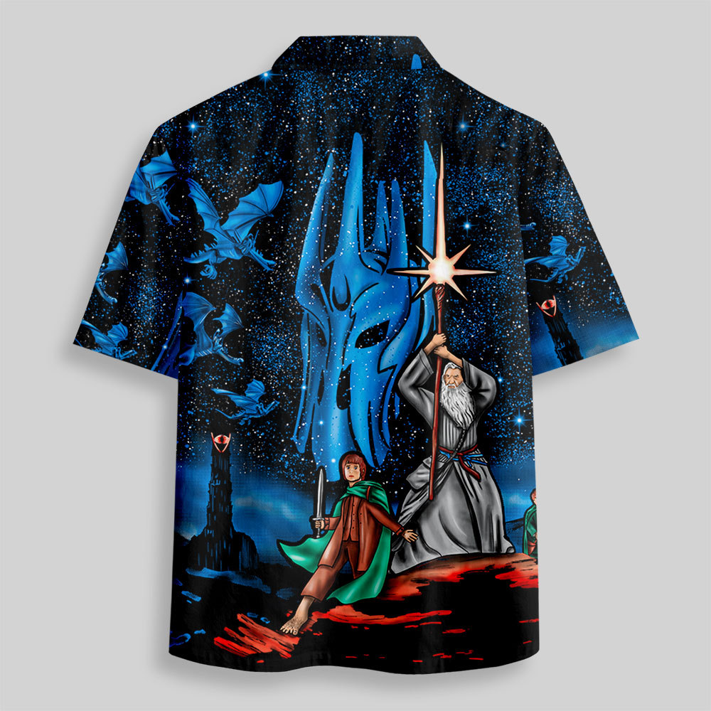 Middle Earth Hiking Club Poster Button Up Pocket Shirt