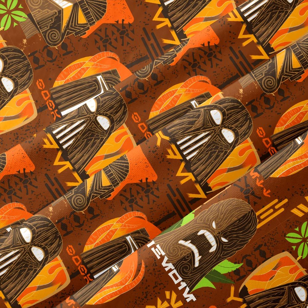 Hawaiian Traditional Tiki Brown Button Up Pocket Shirt