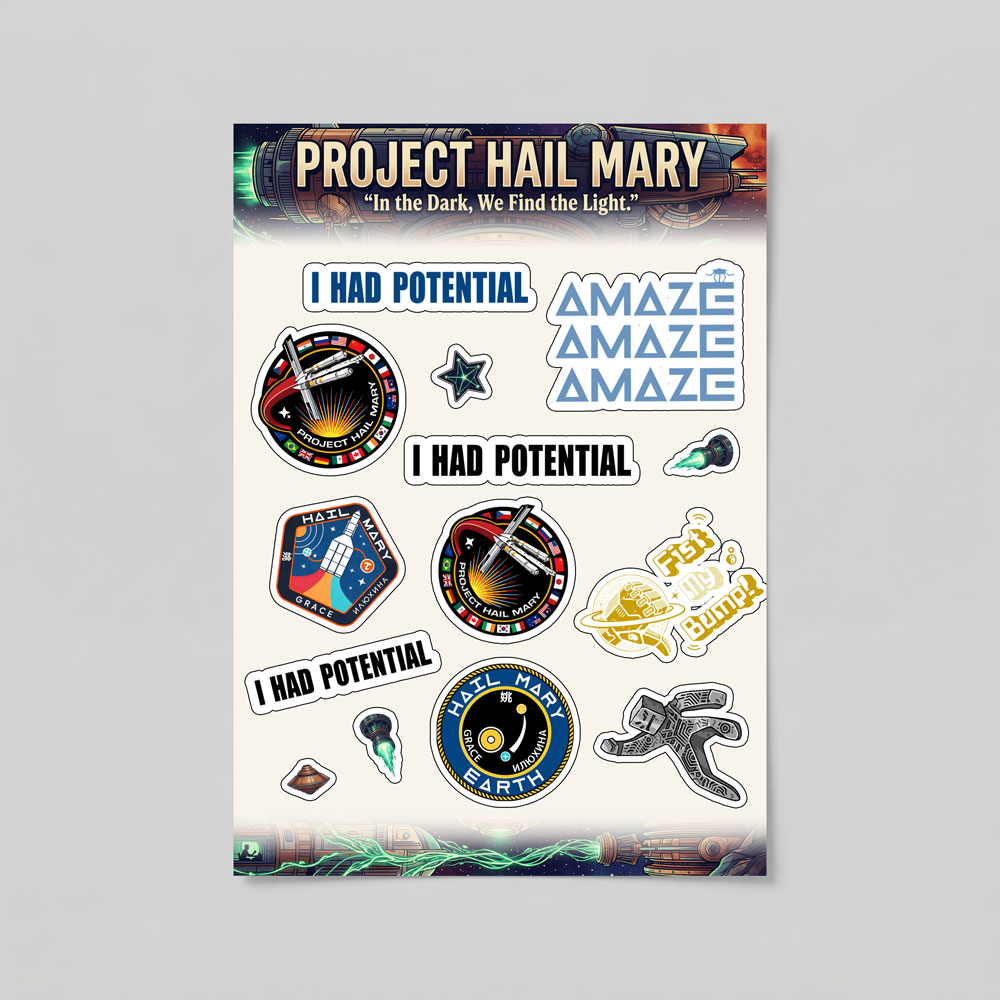 Project Hail Mary Misson Patch Geek Sticker Set