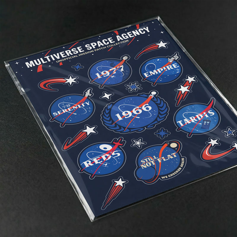 Multiverse Space Agency Mission Patches Geek Sticker Set