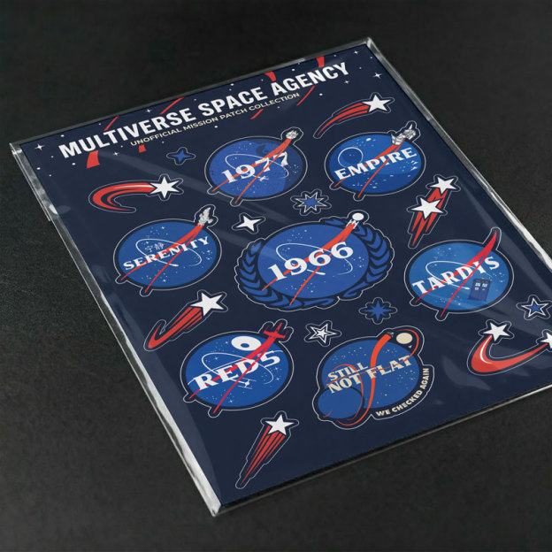 Multiverse Space Agency Mission Patches Geek Sticker Set