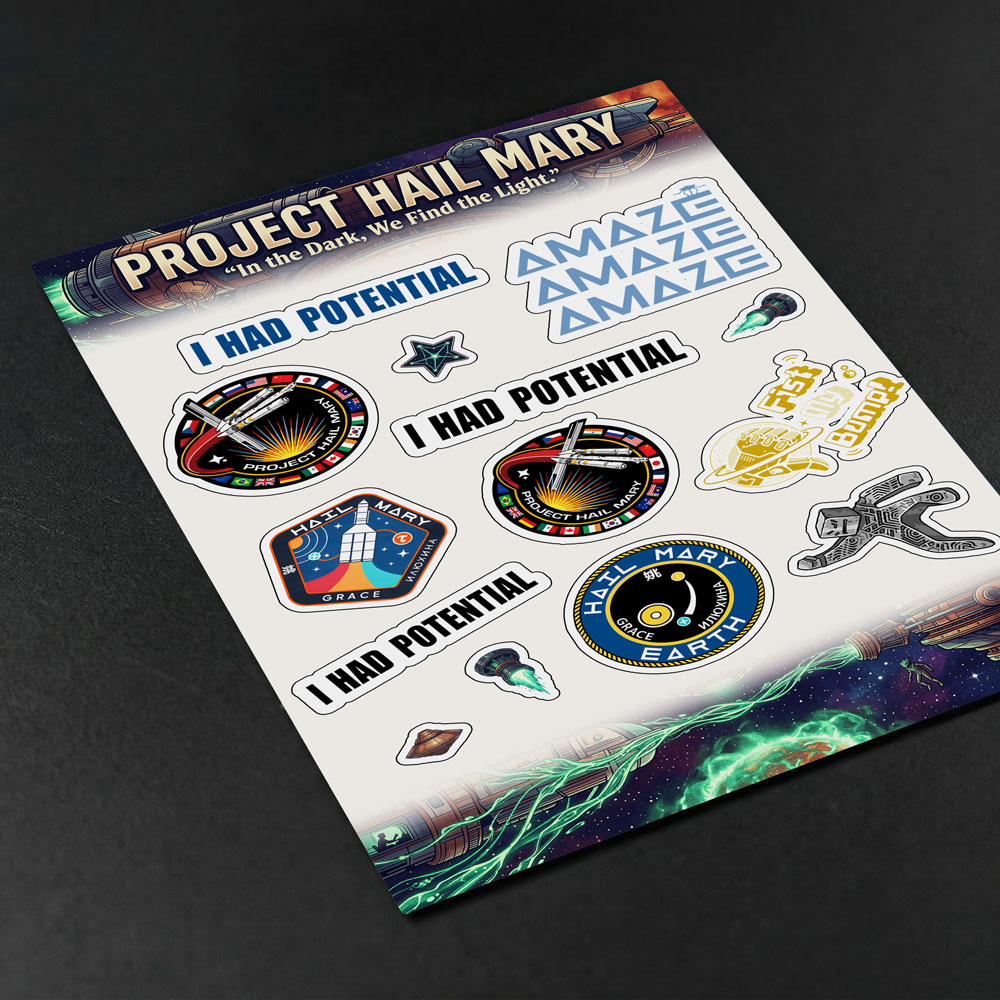 Project Hail Mary Misson Patch Geek Sticker Set