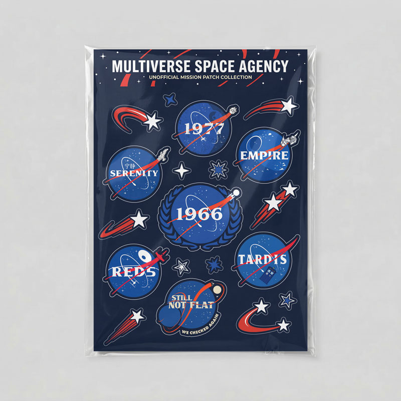 Multiverse Space Agency Mission Patches Geek Sticker Set