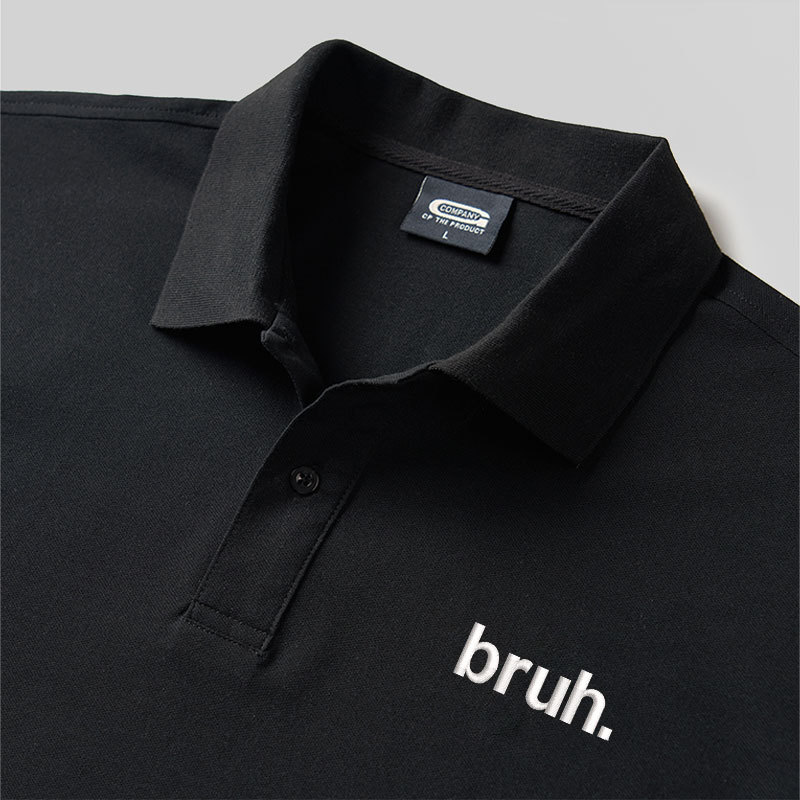 Bruh. Geek Embroidered Polo Shirt