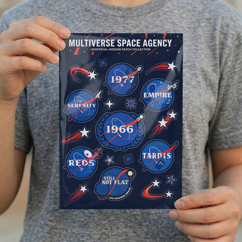 Multiverse Space Agency Mission Patches Geek Sticker Set