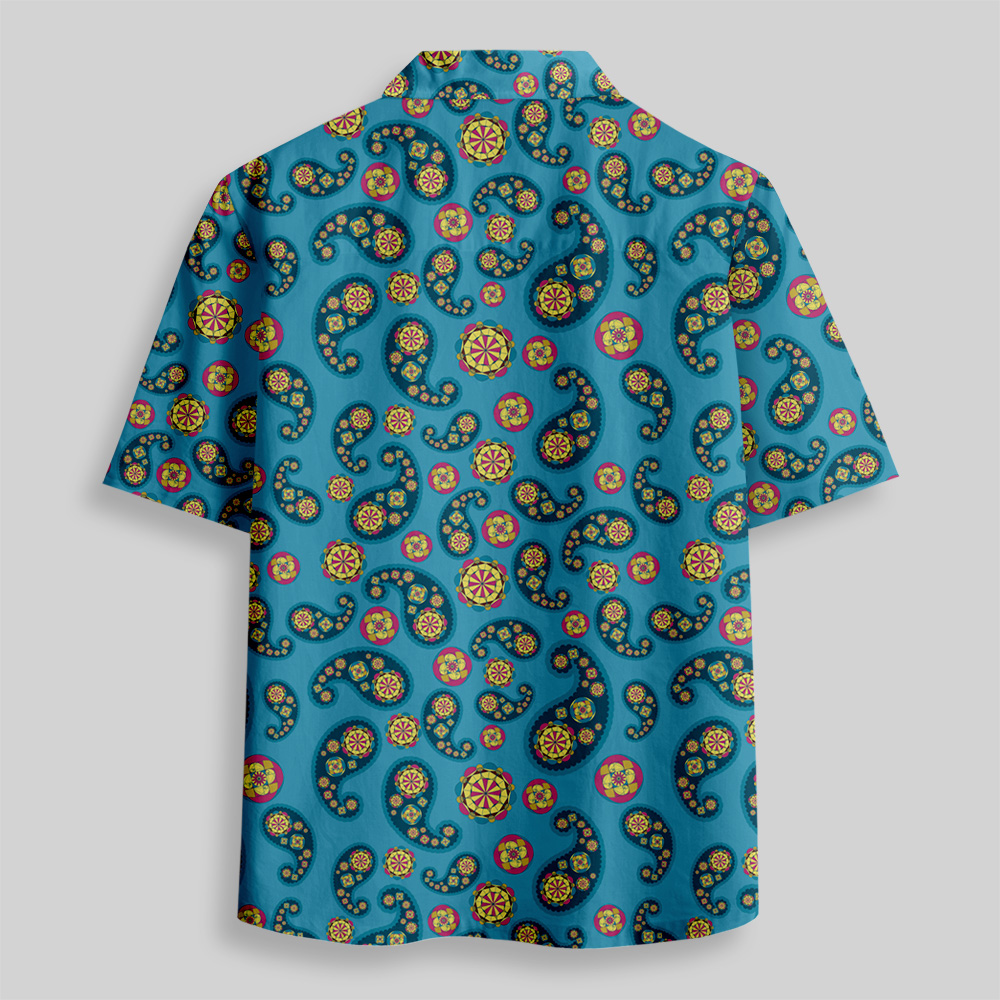 Spiral Paisley Button Up Pocket Shirt