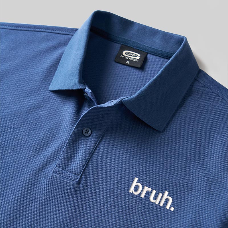 Bruh. Geek Embroidered Polo Shirt