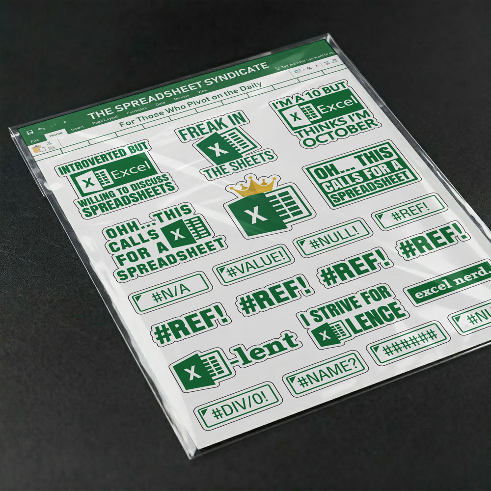 Spreadsheet Society Geek Sticker Set