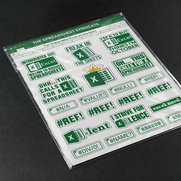 Spreadsheet Society Geek Sticker Set