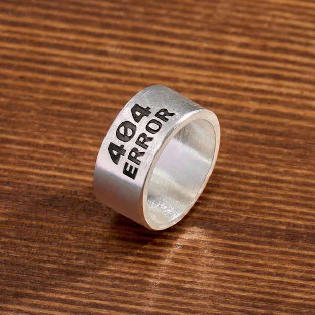 404 Error Geek Silver Bead