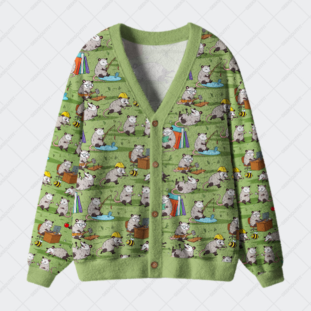 Busy Possums Geek Ugly Cardigan Sweaters 