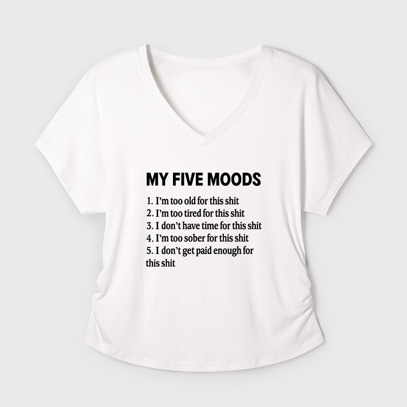 My Five Moods Geek Dolman Sleeve V-Neck Shirt
