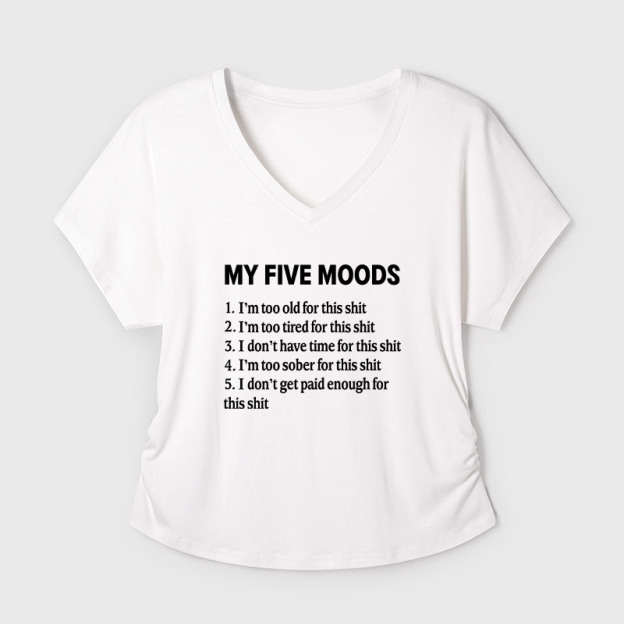My Five Moods Geek Dolman Sleeve V-Neck Shirt