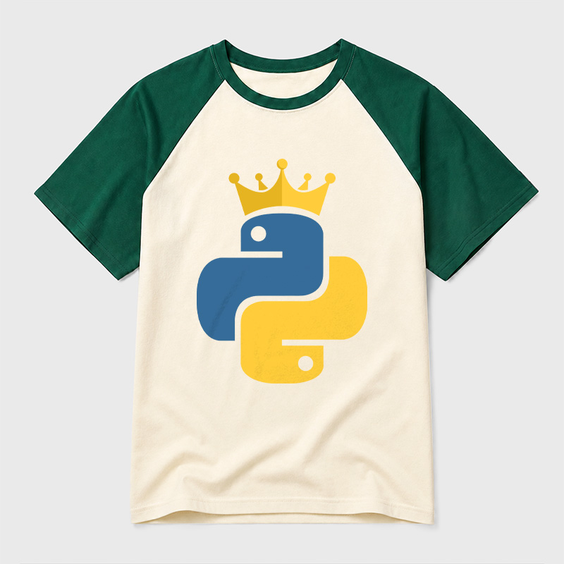 Python King Geek Retro Raglan T-Shirt