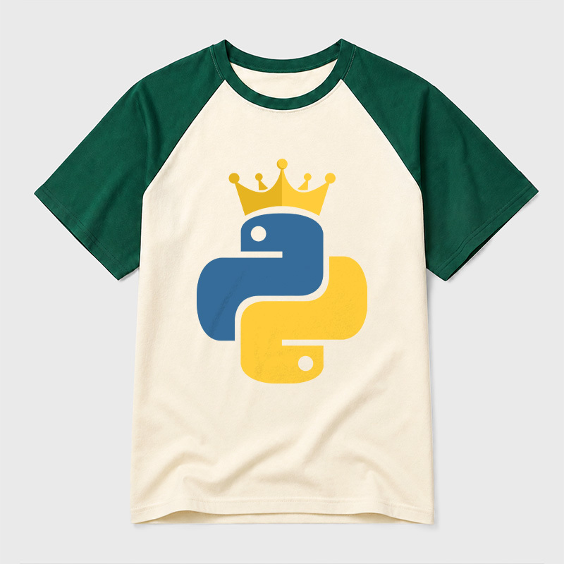 Python King Geek Retro Raglan T-Shirt