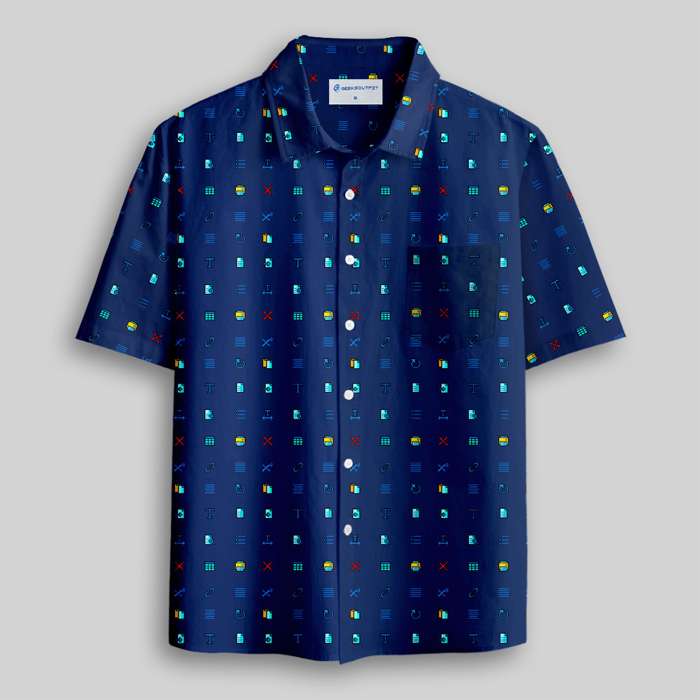 Tech Icons Button Up Pocket Shirt