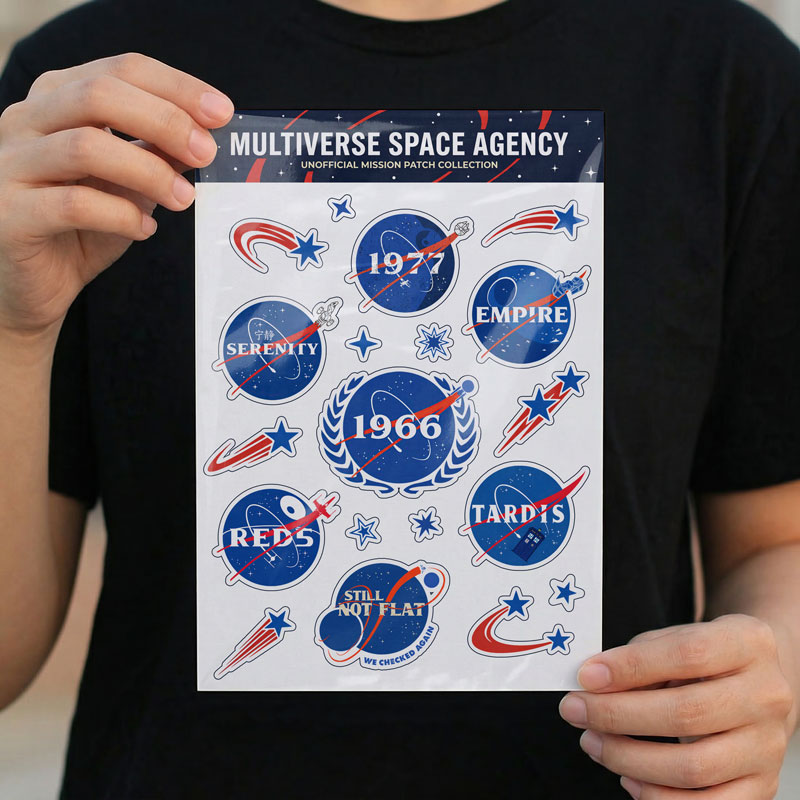 Multiverse Space Agency Mission Patches Geek Sticker Set