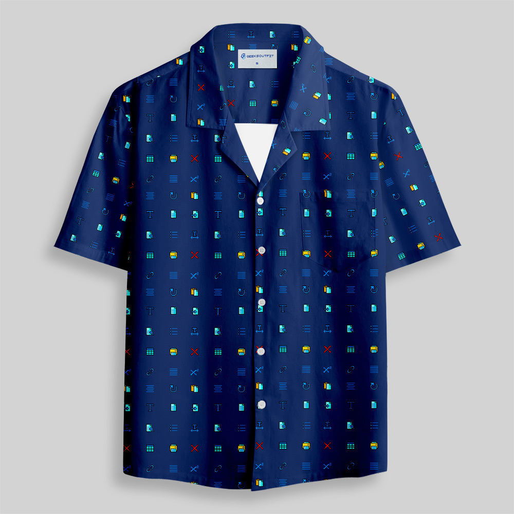 Tech Icons Button Up Pocket Shirt
