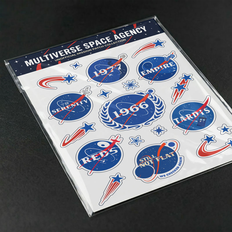 Multiverse Space Agency Mission Patches Geek Sticker Set