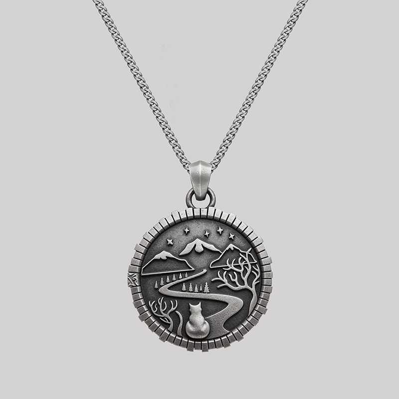 Round Door to Adventure Geek Sculptural Necklace