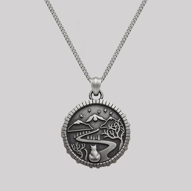 Round Door to Adventure Geek Sculptural Necklace