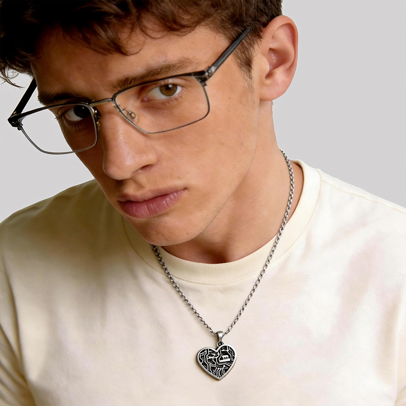 Tech Heart Geek Sculptural Necklace