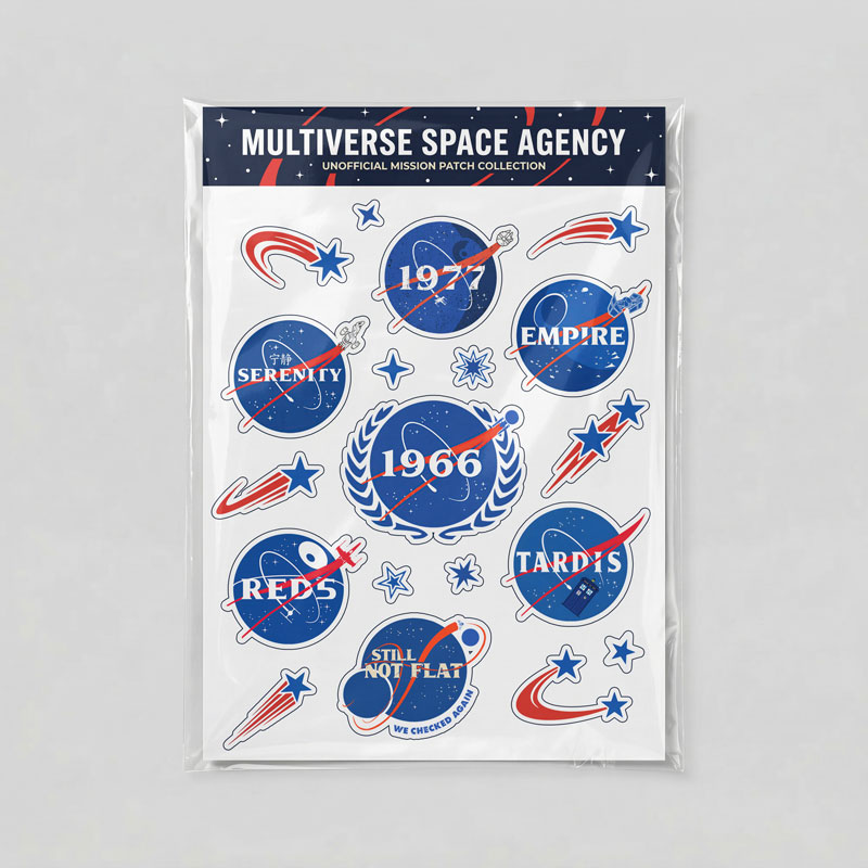 Multiverse Space Agency Mission Patches Geek Sticker Set