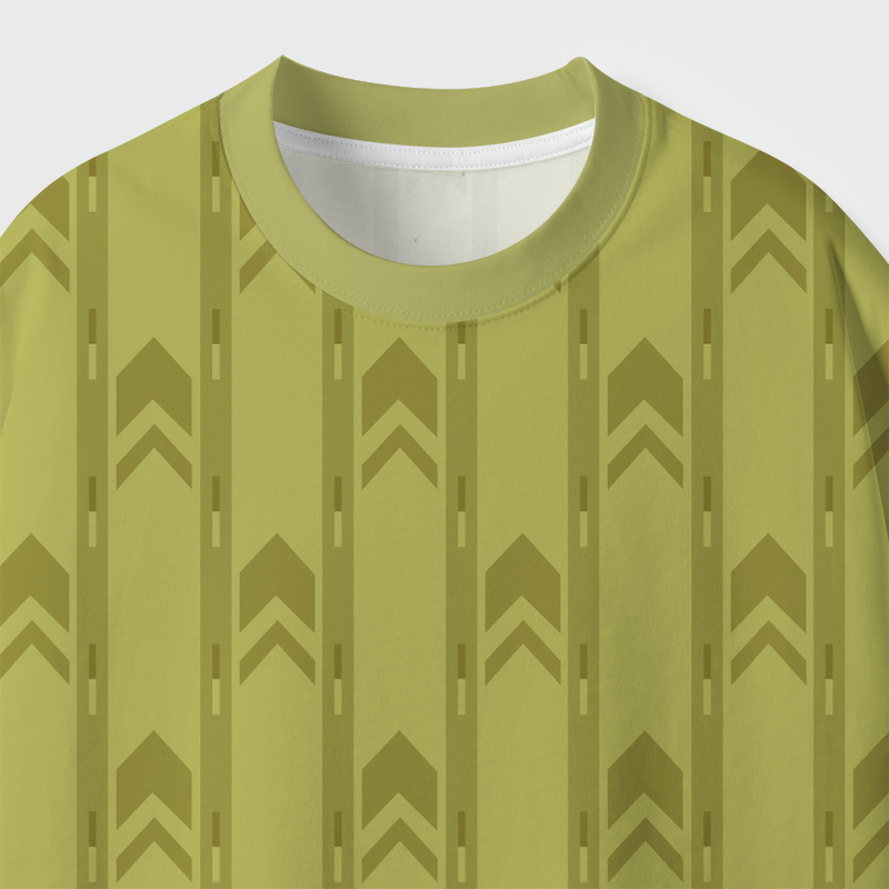 T-Backrooms Olive Arrow Geek Eco Oversized Graphic Tees