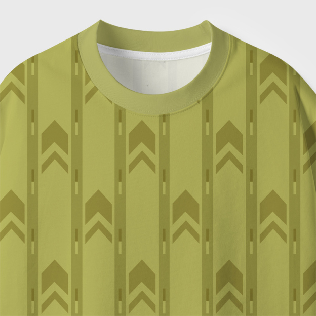 T-Backrooms Olive Arrow Geek Eco Oversized Graphic Tees