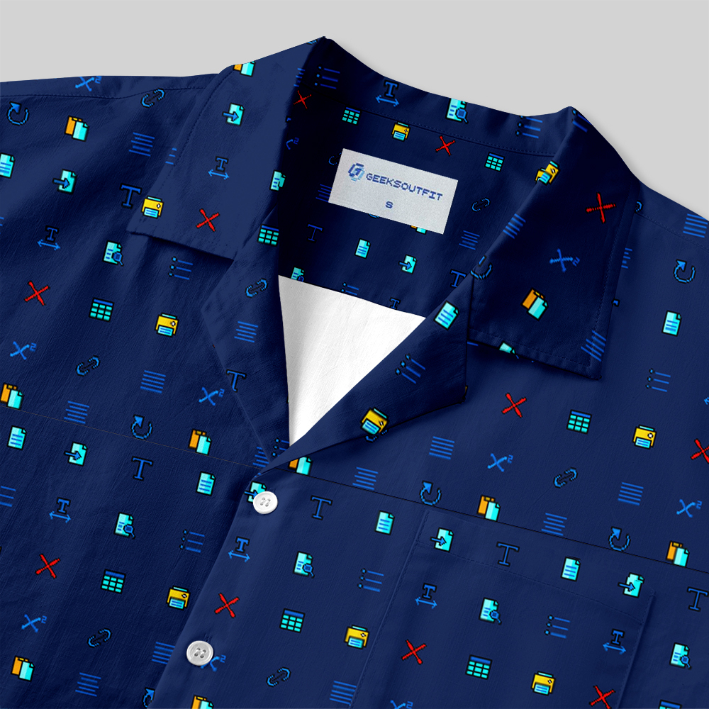 Tech Icons Button Up Pocket Shirt