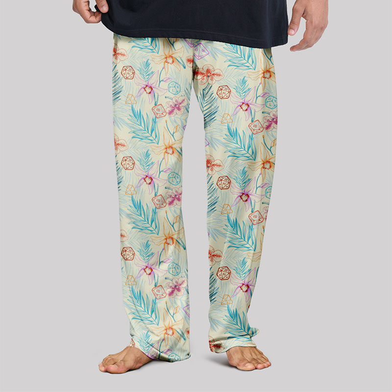 DND Plants and Polyhedral Dice Geek Loungewear Pants