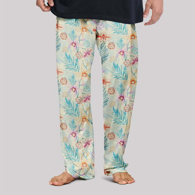DND Plants and Polyhedral Dice Geek Loungewear Pants