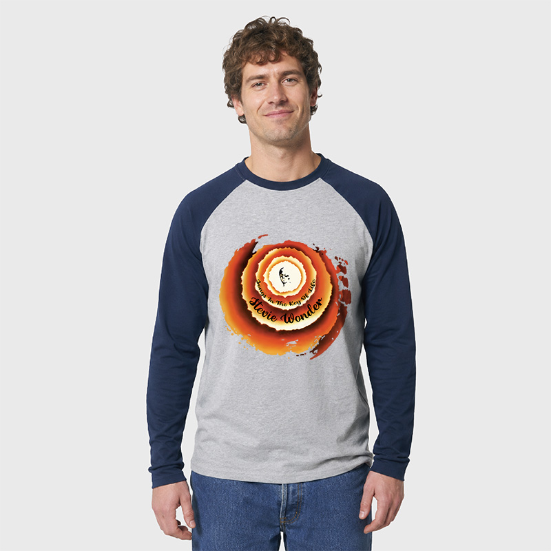 Stevie Wonder Songs In The Key Of Life Geek Retro Raglan Long-Sleeve Tee