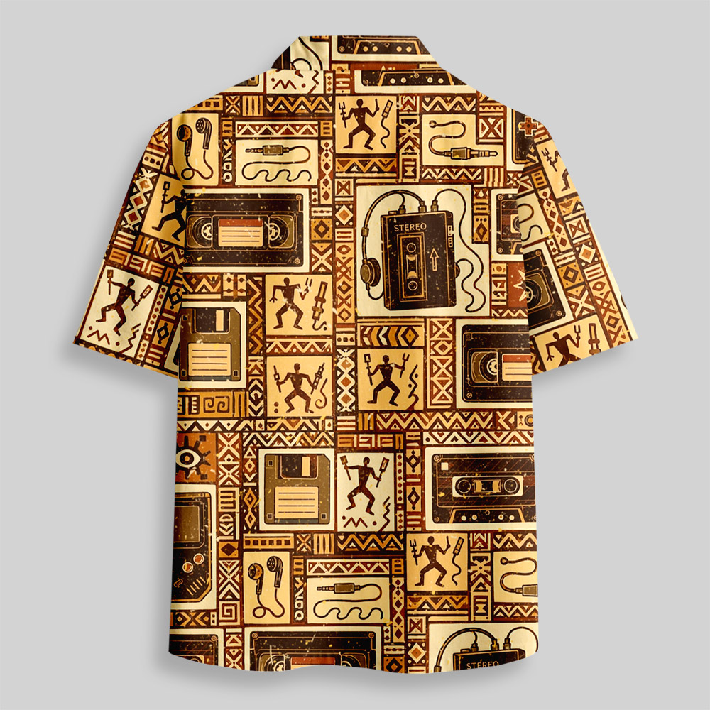 Digital Artifacts Tribal Button Up Pocket Shirt