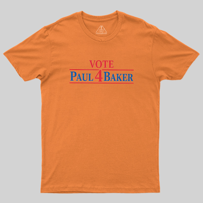 Retro Campaign Vote Paul 4 Baker Novelty Geek T-Shirt