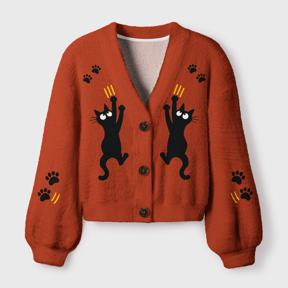 Scratchy Cat Geek Women's Cropped Cardigan-Sweater – Geeksoutfit