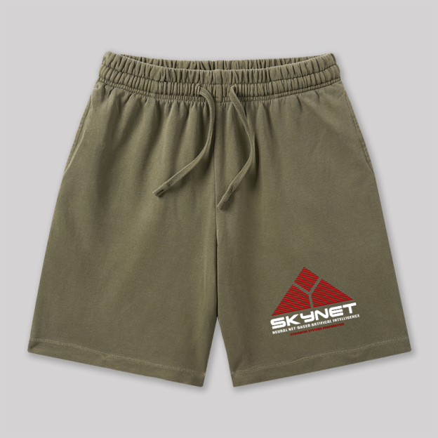 Skynet System Geeky Washed Shorts