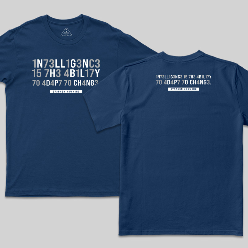Intelligence-Stephen Hawking Science Nerd Front and Back Printed T-Shirt