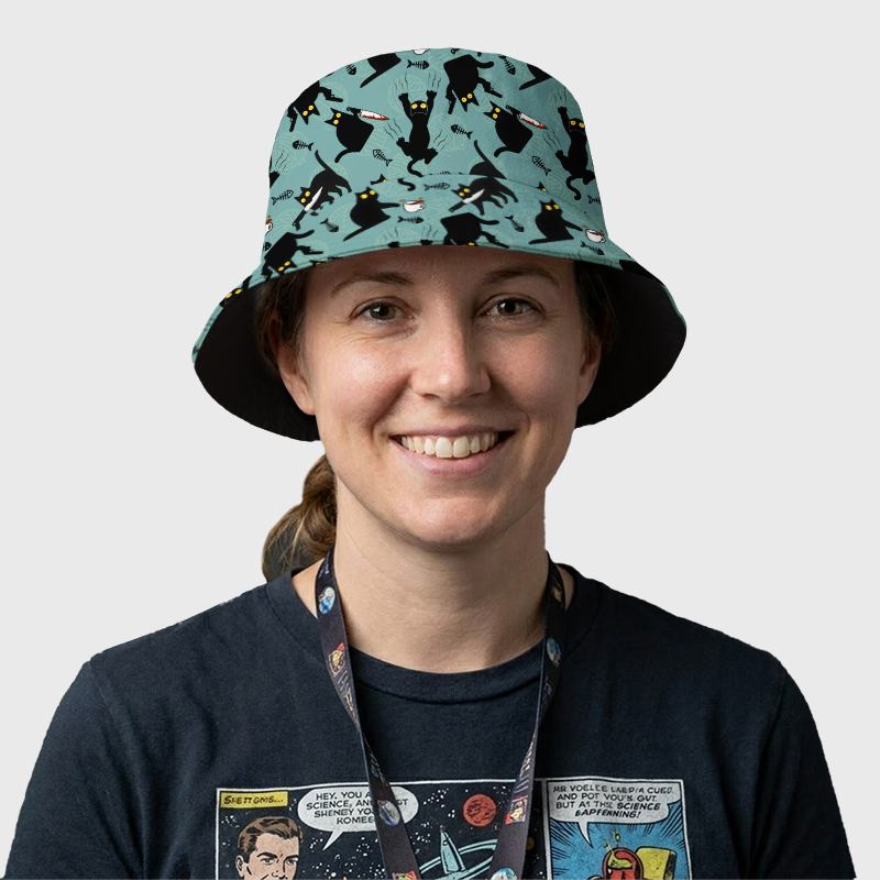 Naughty Kitten Geek Bucket Hat