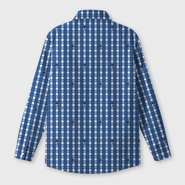 Blue Facehugger Plaid Geek Long-Sleeved Shirt
