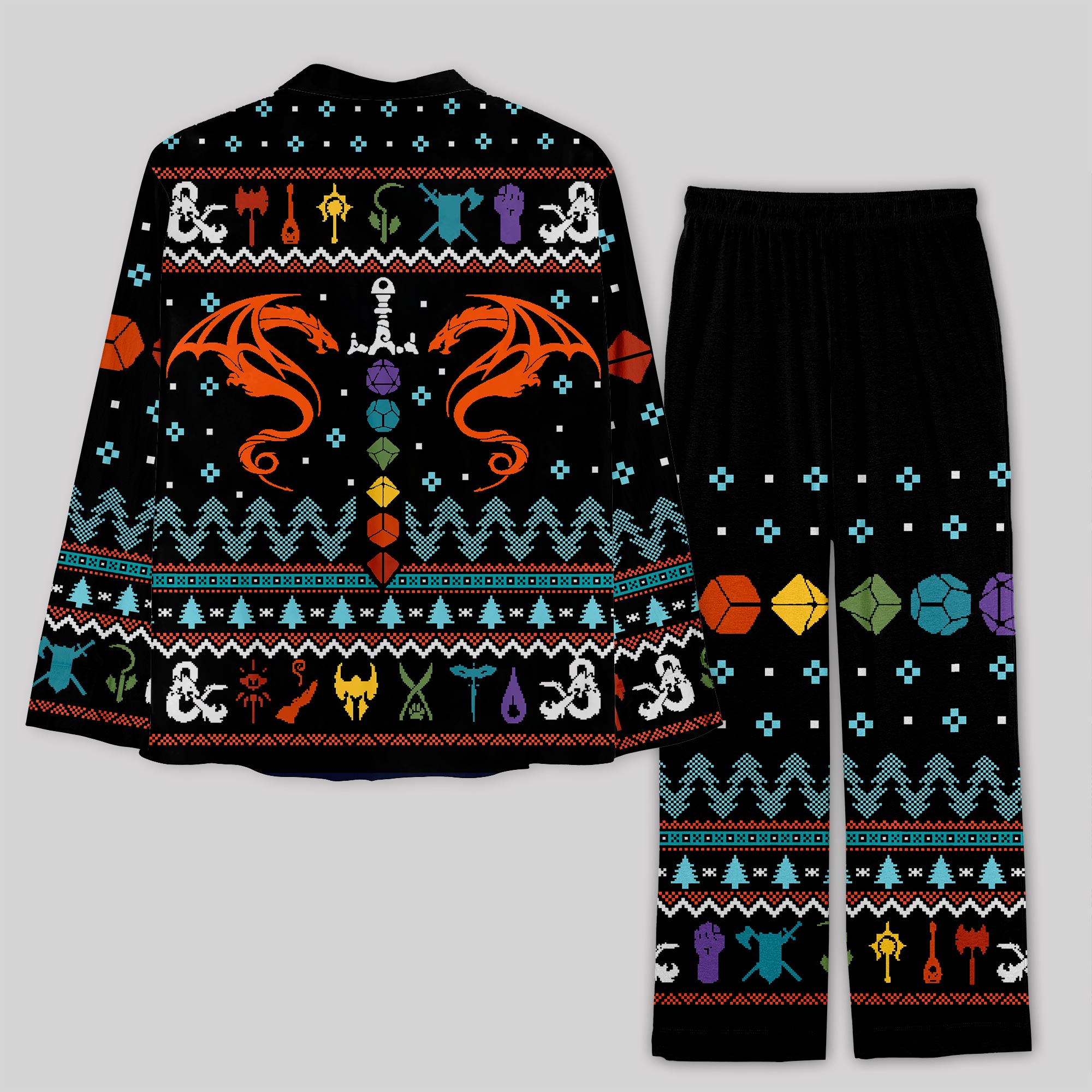 DND Dragon Dice Weapon Geek Pajama Sets