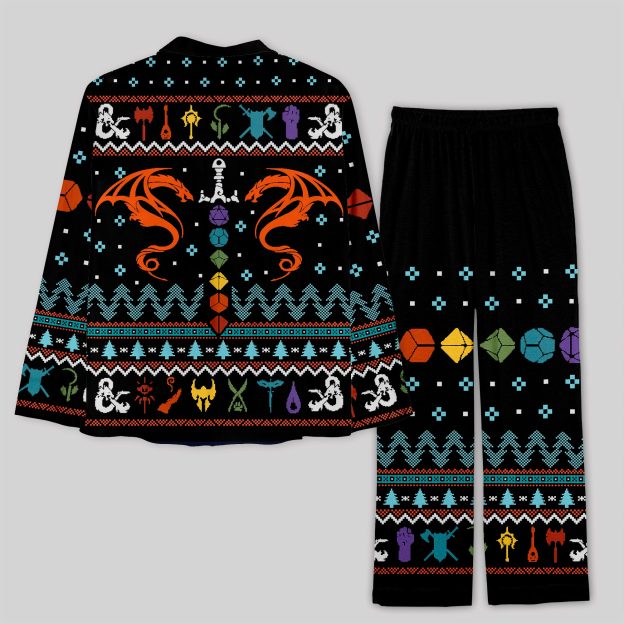 DND Dragon Dice Weapon Geek Pajama Sets