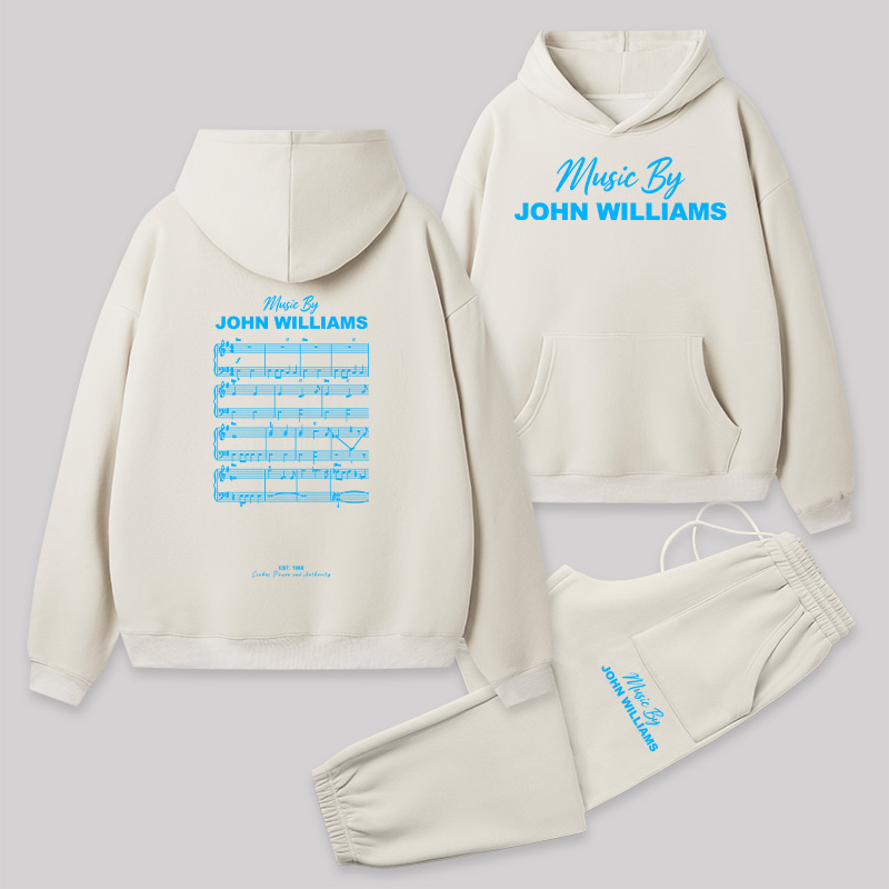 Music by John Williams Front and Back Printed Geek Fleece Hoodie Set