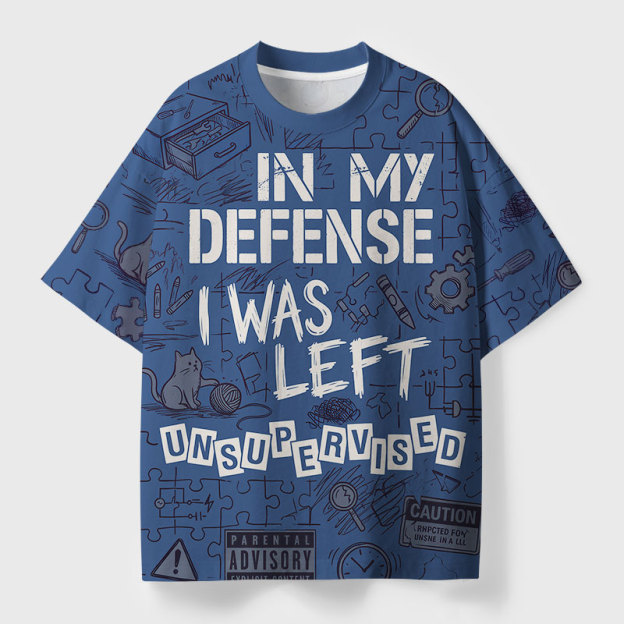 I Was Left Unsupervised Geek All-Over Print T-Shirt