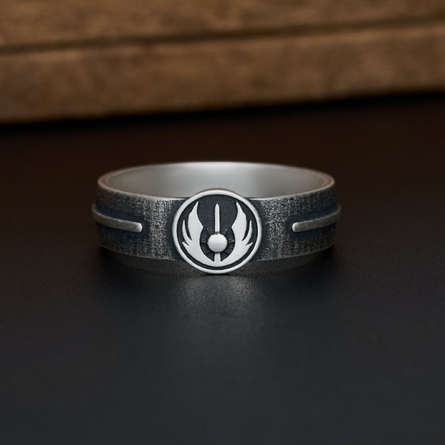 Jedi Faith Geek Silver Band Ring