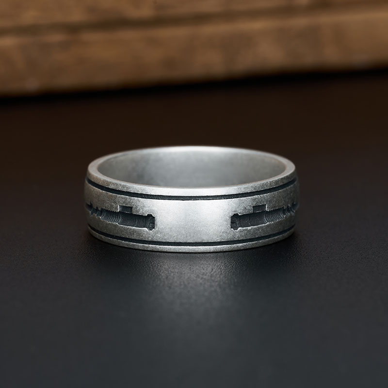 Blade of the Galaxy Geek Silver Band Ring