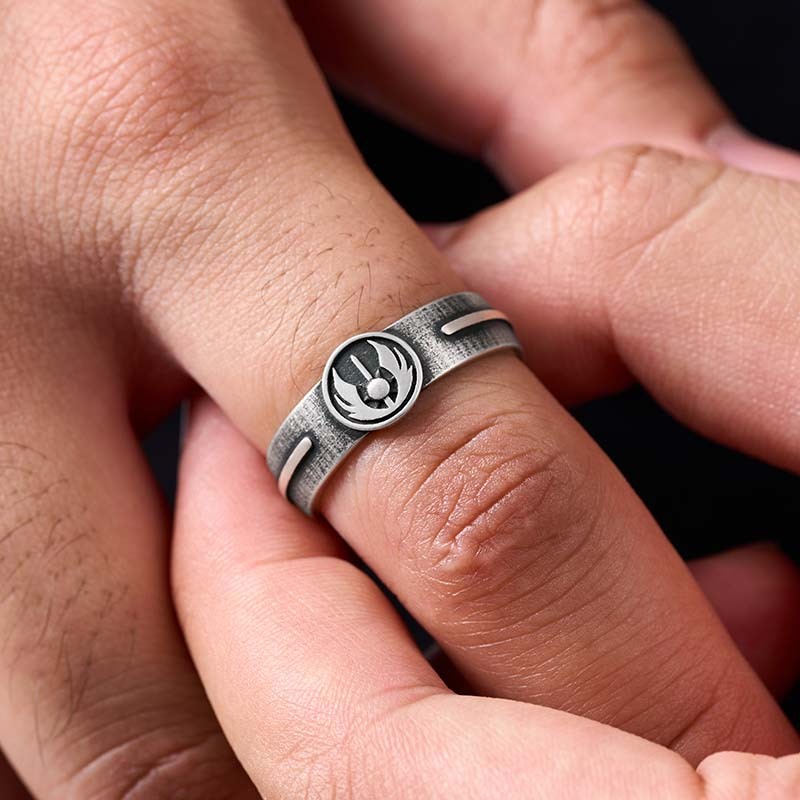 Jedi Faith Geek Silver Band Ring