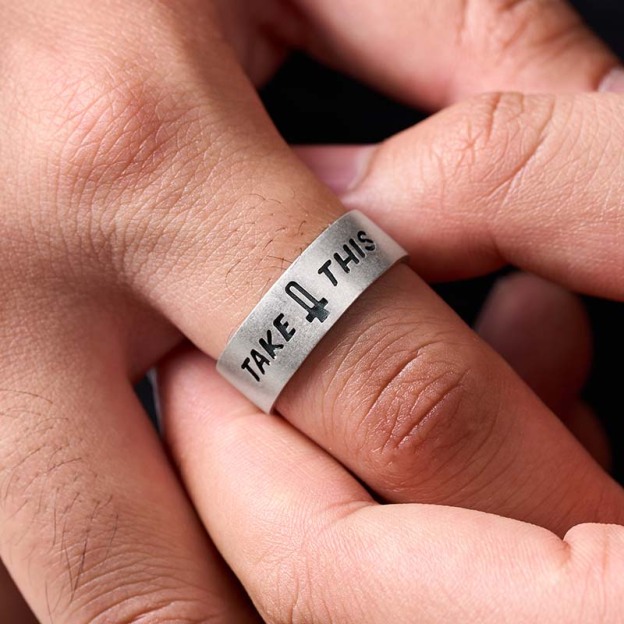 Take This Geek Silver Band Ring