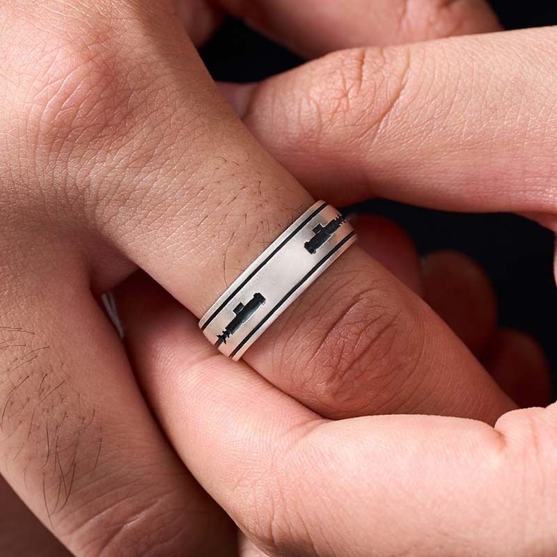 Blade of the Galaxy Geek Silver Band Ring