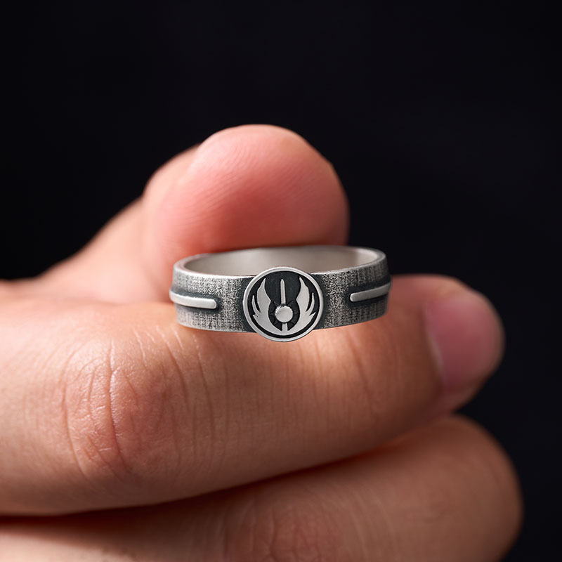 Jedi Faith Geek Silver Band Ring